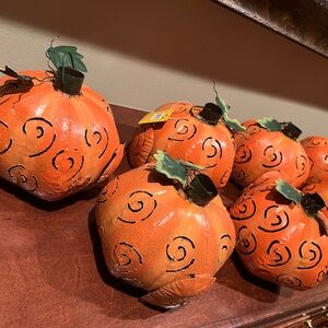 NWOT set of 7 tin pumpkins